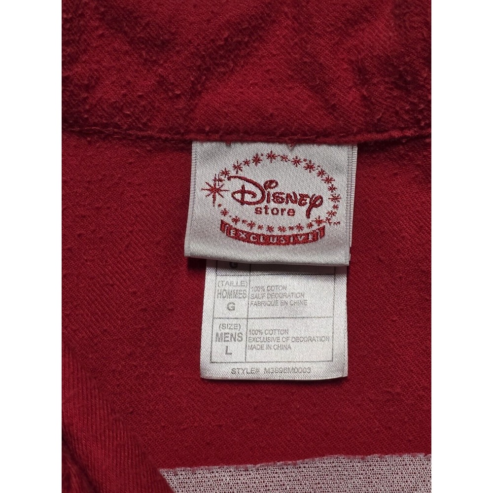 Vintage Mickey & Co. Size L Red Disney Mickey Mouse Button Up Pajama‎ Shirt Top - Picture 5 of 16